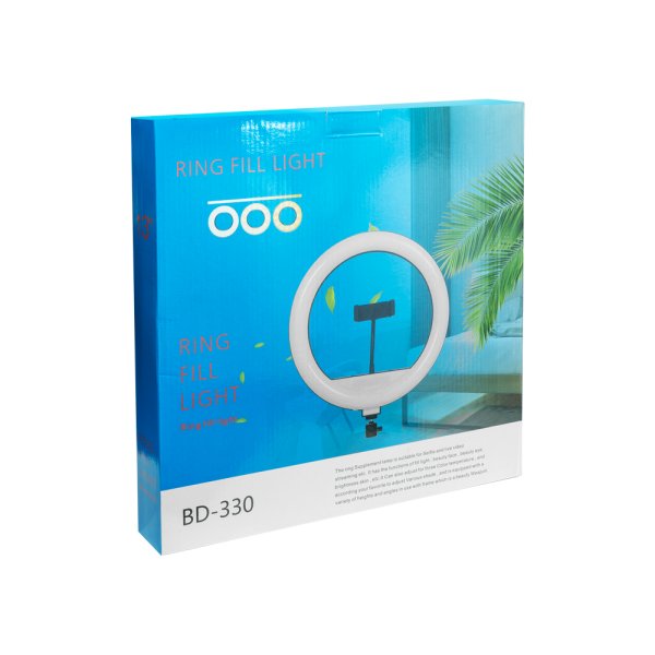 LED Ring осветление No brand M33, 33см, 25W, С 2 скоби, Черен - 40125