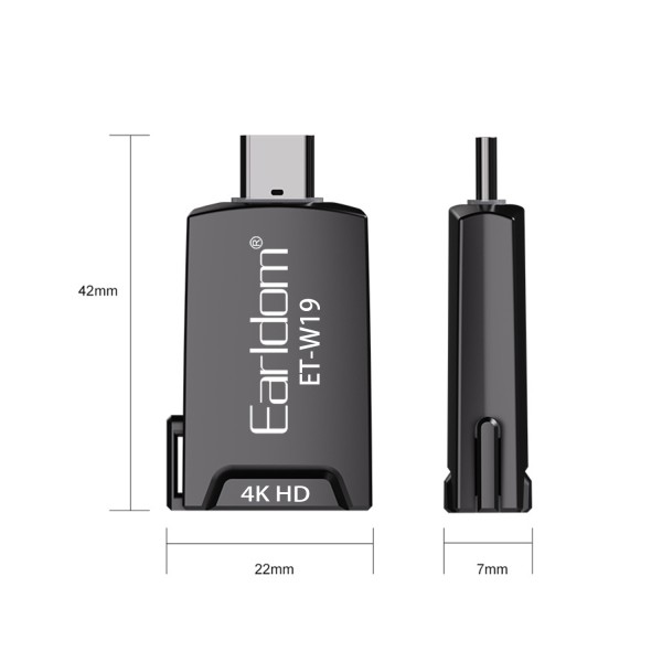 Преходник Earldom ET-W19 HDMI (F) към Type-C, HD 4K, Сив - 40376