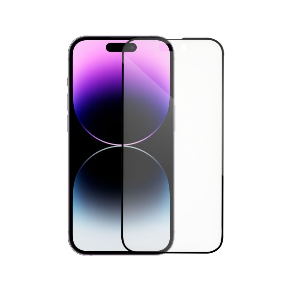Стъклен протектор DeTech, за iPhone 14, 3D Full glue, 0.3mm, Черен - 52700