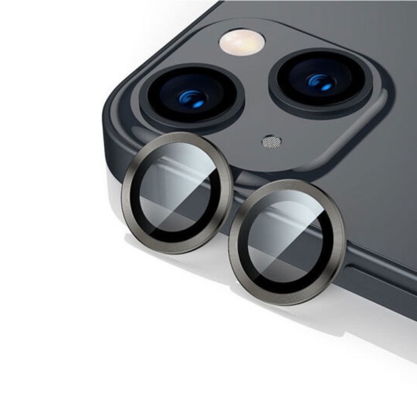 Стъклен протектор за камера DeTech, за iPhone 15 Plus, Черен - 52731