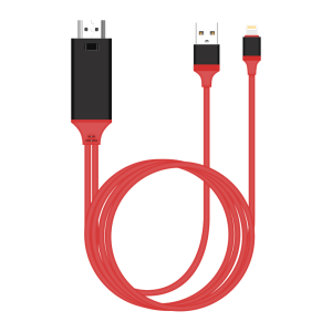 Кабел Earldom ET-W5,  Lightning MHL - HDMI + USB, 2.0m, Черв..