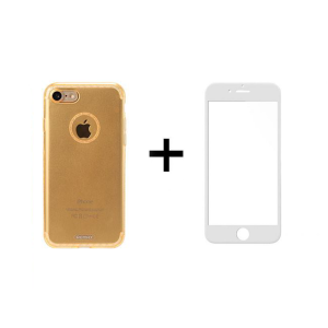 Комплект стъклен протектор + Калъф Remax Crystal, за iPhone ..