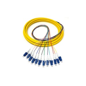Оптичен кабел DeTech, LC, Pigtail, UPC, Singlemode, 1.5м, Жъ..