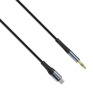 Аудио кабел DeTech DE-42CA, 3.5mm към Type-C, 1.0м, Черен - ..