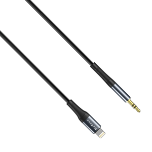 Аудио кабел DeTech DE-42iA, 3.5mm към Lightning, 1.0м, Черен..