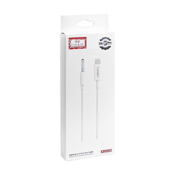 Аудио кабел Earldom ET-AUX29, 3.5mm към Type-C, 1.0м, Бял - 40179