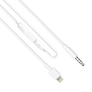 Аудио кабел Earldom ET-AUX42, 3.5mm към Lightning, 1.0м, Бял..