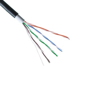 Кабел No brand OUTDOOR CAT5 UTP, Черен, С медно жило, 305m -..