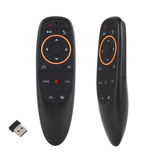 Универсално дистанционно No brand G10, Air mouse, USB 2.4GHz, Микрофон, IR програмируемо, Черен - 13051