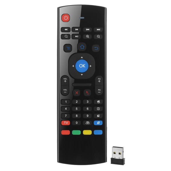 Универсално дистанционно No brand MX3, Air mouse, USB 2.4GHz, Микрофон, IR програмируемо, Черен - 13048
