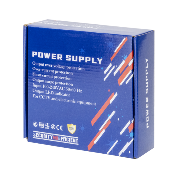 Импулсен захранващ блок No brand, 12V/5A, 4 Изхода, Метална кутия, Сив - 342