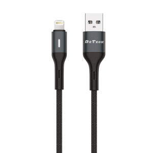 Кабел за данни DeTech DE-C38i, Lightning, 1.0m, Черен - 4019..