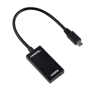Преходник No brand, MHL (micro USB) към HDMI, 15см, Черен - ..