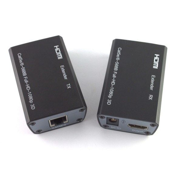 Удължител No brand HDMI-CAT-HDMI 60M, черен - 18228