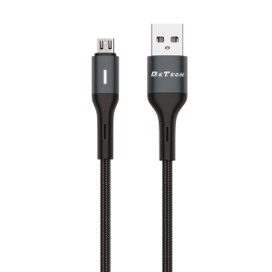 Кабел за данни DeTech DE-C38M, Micro USB, 1.0m, Черен - 4019..