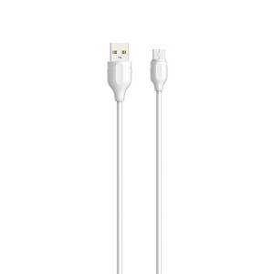 Кабел за данни LDNIO LS371, Micro USB, 1.0m, Бял - 40070