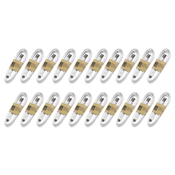 Кабели за данни No brand, 20бр. Micro USB, 1.0m, Бял - 14856