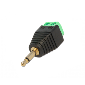 Конектор DeTech, 3.5mm M - Лустер клема, 10бр., Черен - 1717..