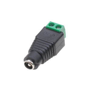 Конектор DeTech, DC, 5.5x2.1 F - Лустер клема, 10бр., Черен ..