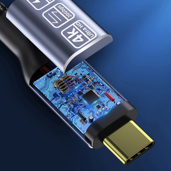 Кабел DeTech, Type-C - Type-C, 100W, 4K, 20GB/s, PD, 1.0m, Черен - 18382