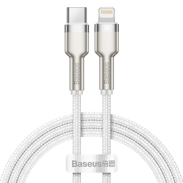 Кабел за данни Baseus Cafule, Type-C - Lightning, 20W, 1.0m, Бял - 40476
