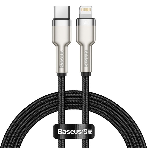Кабел за данни Baseus Cafule, Type-C - Lightning, 20W, 1.0m, Черен - 40475
