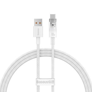Кабел за данни Baseus Explorer, Type-C, 100W, 1.0m, Бял - 40..