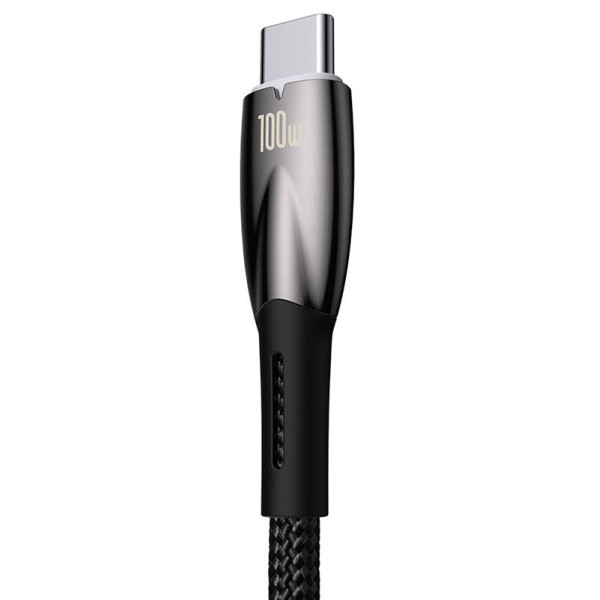 Кабел за данни Baseus Glimmer, Type-C, 100W, 1.0m, Черен - 40480