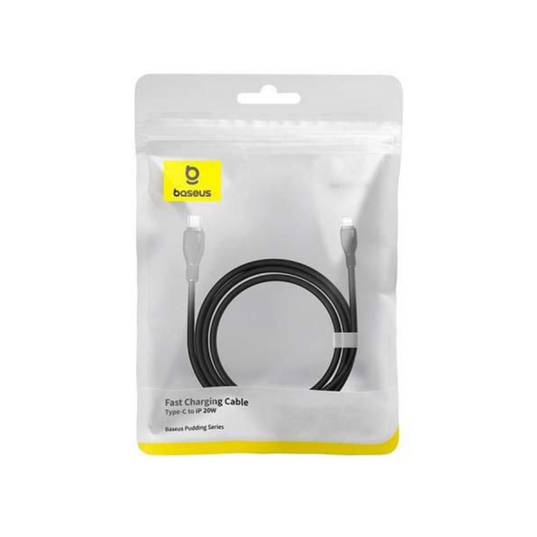 Кабел за данни Baseus Pudding, Type-C - Lightning, 20W, 1.2m, Черен - 40433