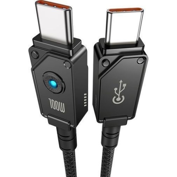 Кабел за данни Baseus Unbreakable, Type-C - Type-C, 100W, PD, 1.0m, Черен - 40424