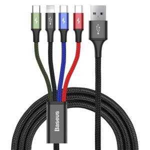 Кабел за зареждане Baseus Fast, 4 в 1, Micro USB, Lightning,..