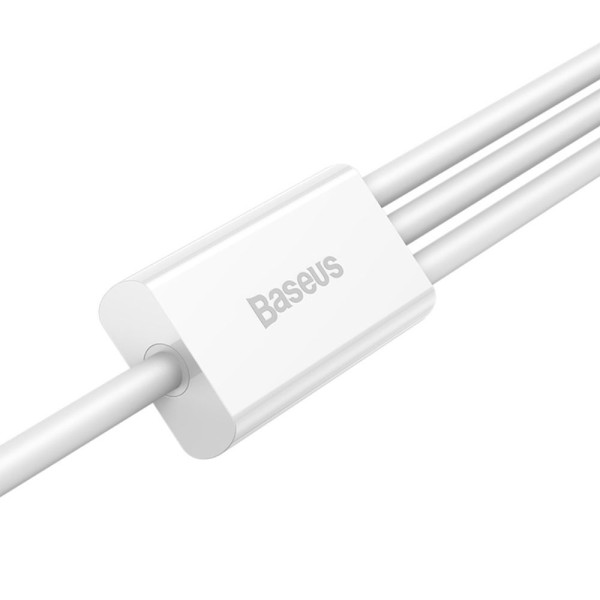 Кабел за зареждане Baseus Superior, 3 в 1, Micro USB, Lightning, Type-C, 1.0m, Бял - 40438
