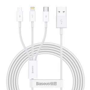 Кабел за зареждане Baseus Superior, 3 в 1, Micro USB, Lightn..