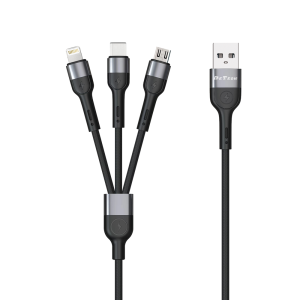 Кабел за зареждане DeTech DE-C41, 3 в 1, Micro USB, Lightnin..