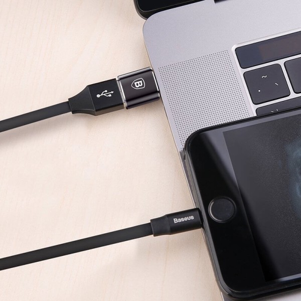Преходник Baseus Mini, USB F към Type-C, OTG, Черен - 40397