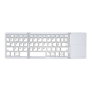 Клавиатура No brand B033, Тъчпад, Сгъваема, Bluetooth, Бял -..