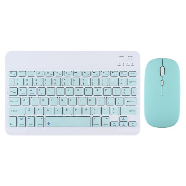 Комплект мишка и клавиатура No brand 030, Bluetooth, Син - 6168