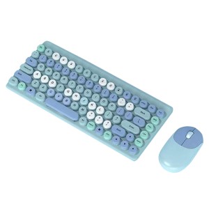 Комплект мишка и клавиатура No brand QW02, Безжични, Син - 6..