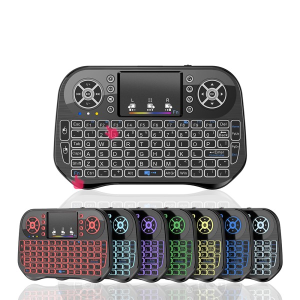 Мини клавиатура No brand I10, USB 2.4GHz, Bluetooth, Тъчпад, Черен - 13056