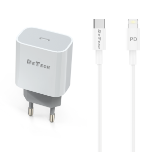 Мрежово зарядно устройство DeTech DE-30PDL, 5V/3.0A 220V, 1 ..