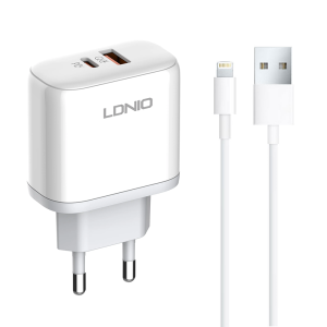 Мрежово зарядно устройство LDNIO A2526C, 45W, 1 x Type-C F, ..