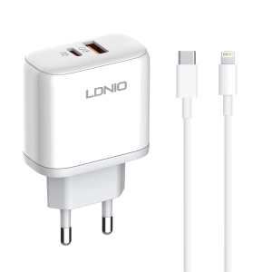 Мрежово зарядно устройство LDNIO A2526C, 45W, 1 x Type-C F, ..