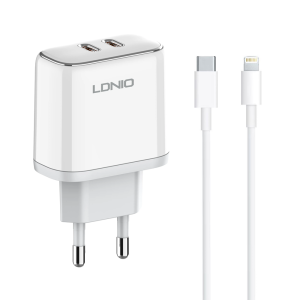 Мрежово зарядно устройство LDNIO A2528C, 35W, 2 x Type-C F, ..