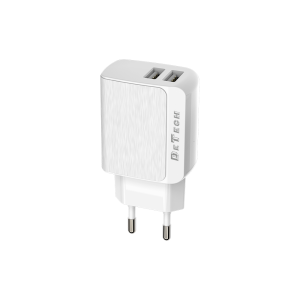 Мрежово зарядно устройство DeTech, DE-09, 5V/2.4A 220V, 2 x ..