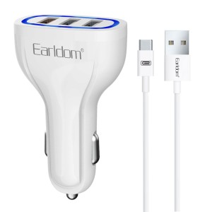 Зарядно устройство за кола Earldom ES-CC13, 3xUSB, QC3.0, С ..