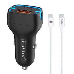 Зарядно устройство за кола Earldom ES-CC2, 1xUSB QC3.0, 1xTy..