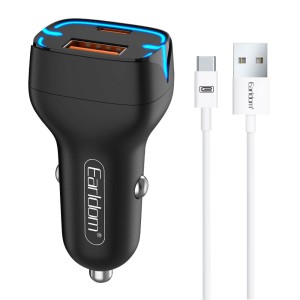 Зарядно устройство за кола Earldom ES-CC2, 1xUSB QC3.0, 1xTy..
