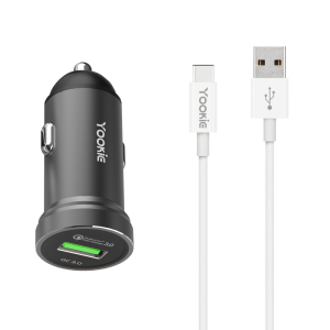 Зарядно устройство за кола Yookie PC2, Quick Charge 3.0, 1xU..