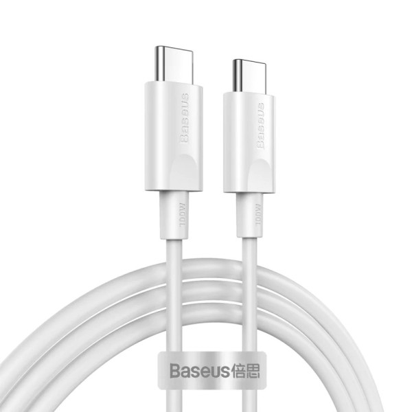 Мрежово зарядно устройство Baseus GaN5 Pro Fast, 65W, С PD кабел, Бял - 40410