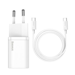 Мрежово зарядно устройство Baseus Super Si, 25W, С PD кабел,..